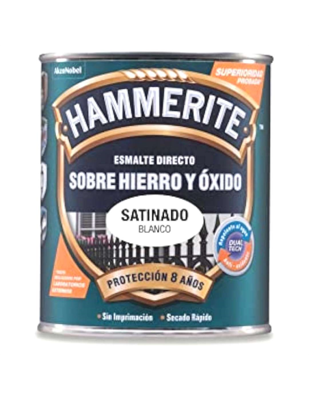  HAMMERITE ESMALTE DIRECTO SOBRE HIERRO Y ÓXIDO ACABADO SATINADO 0,25L