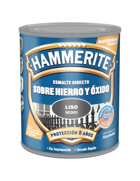 HAMMERITE ESMALTE DIRECTO SOBRE HIERRO Y ÓXIDO ACABADO LISO Y BRILLANTE 0,25L