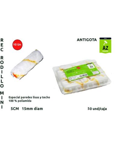  REC. MINI RODILLO ANTIGOTA  5CM L-10 AZMARK