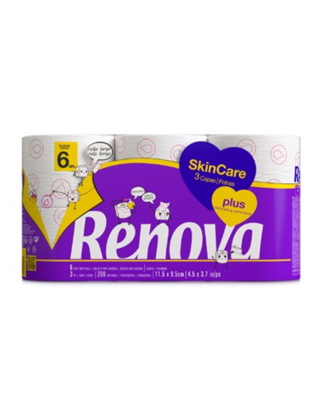  PAPEL HIGIENICO RENOVA SKIN CARE 3C 6ROLLOS
