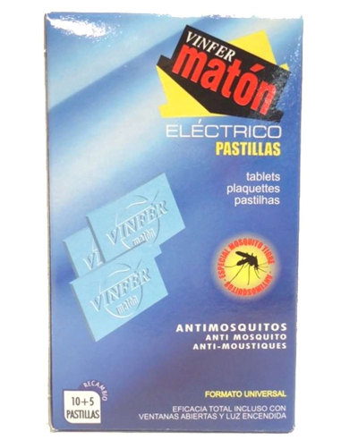  INSECTICIDA MATON ELECTRICO RECAMBIO 15 PASTILLAS