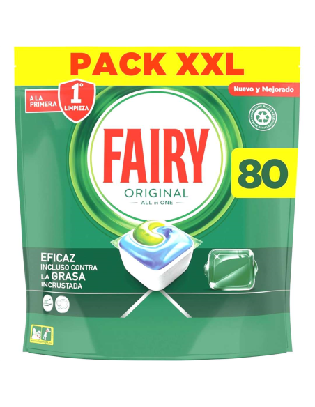  Fairy, Original All in One, Pastillas Lavavajillas, 80 Cápsulas (5 x 16), Mega Pack  80U