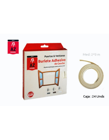  BURLETE CAUCHO ADHESIVO 9mmX6Mts BLANCO