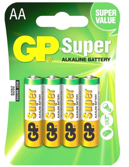  PILA ALCALINA GP LR06 AA BLOQUE 4 Uds