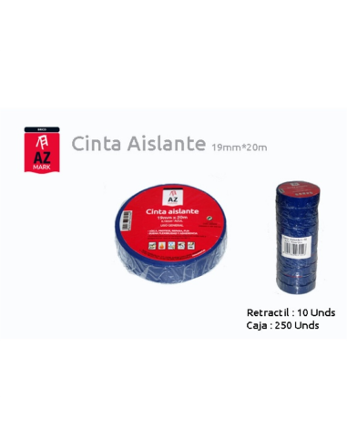  CINTA AISLANTE 199mmX20Mts AZUL AZMARK
