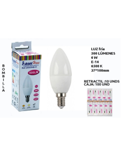  BOMBILLA LED RF-2602948 FRIA VELA E14 6W 570LM