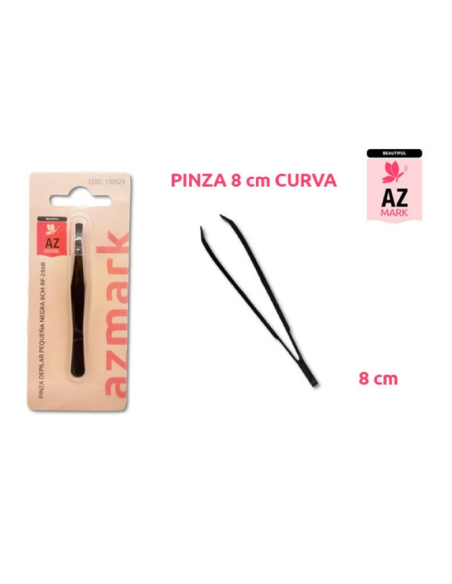  PINZA DEPILAR NEGRA 8 CM CURVA RF-286B Az blister